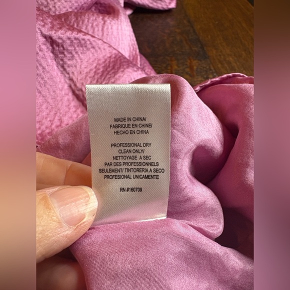 AIIFOS Isabelle Pink Crinkled Silk Satin Maxi Dress. Size XS - Picture 11 of 15
